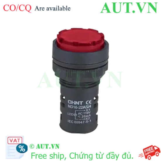 Ảnh của Đèn báo CHINT ND16-22AS/4 110V RED phi 22