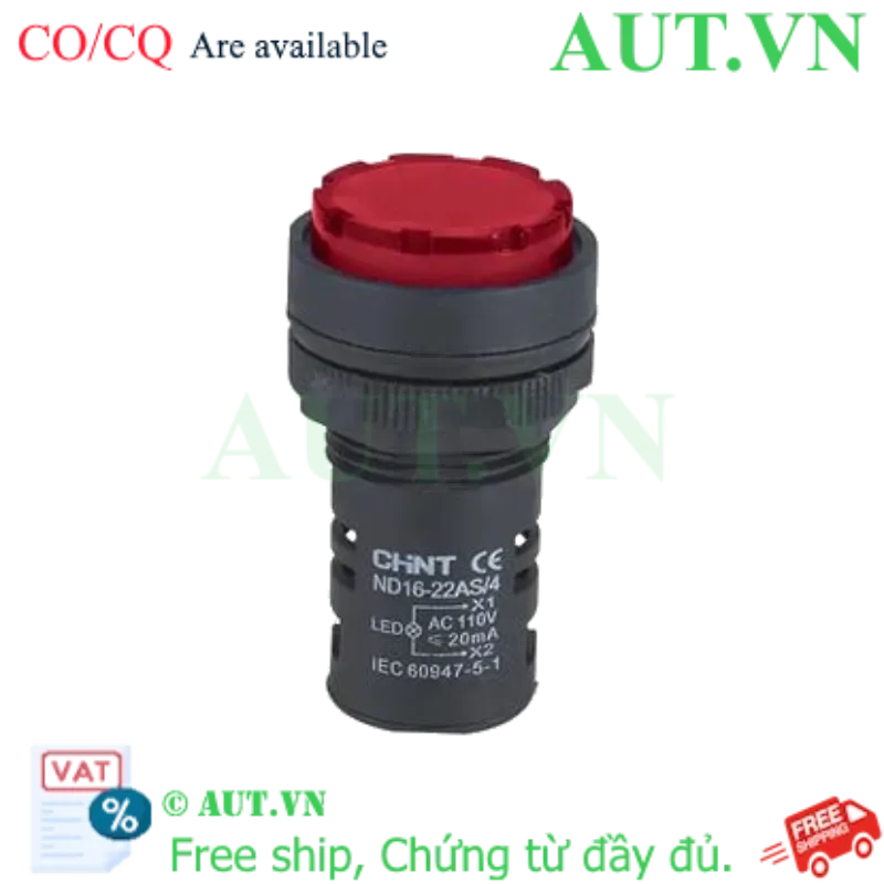 Ảnh của Đèn báo CHINT ND16-22AS/4 110V RED phi 22