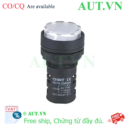 Ảnh của Đèn báo CHINT ND16-22AS/4 110V WHT phi 22