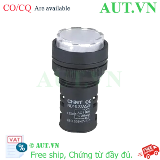 Ảnh của Đèn báo CHINT ND16-22AS/4 110V WHT phi 22