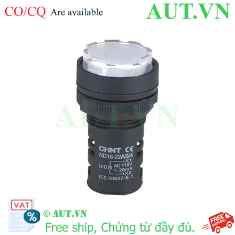 Ảnh của Đèn báo CHINT ND16-22AS/4 110V WHT phi 22