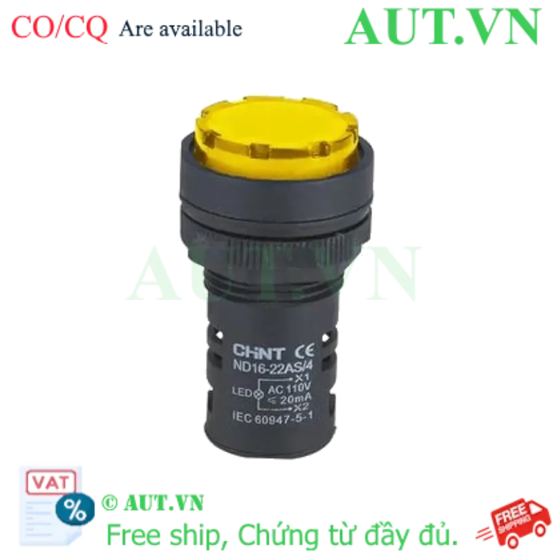 Ảnh của Đèn báo CHINT ND16-22AS/4 110V YEL phi 22