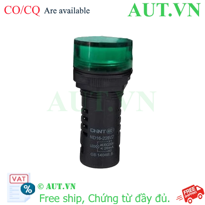 Ảnh của Đèn báo CHINT ND16-22B/2 220V GRN phi 22