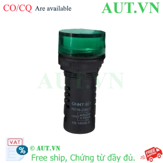 Ảnh của Đèn báo CHINT ND16-22B/2 220V GRN phi 22