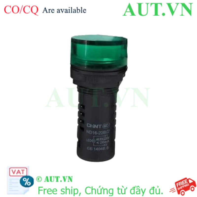 Ảnh của Đèn báo CHINT ND16-22B/2 220V GRN phi 22