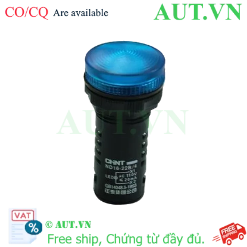 Ảnh của Đèn báo CHINT ND16-22B/4 110V BLU phi 22