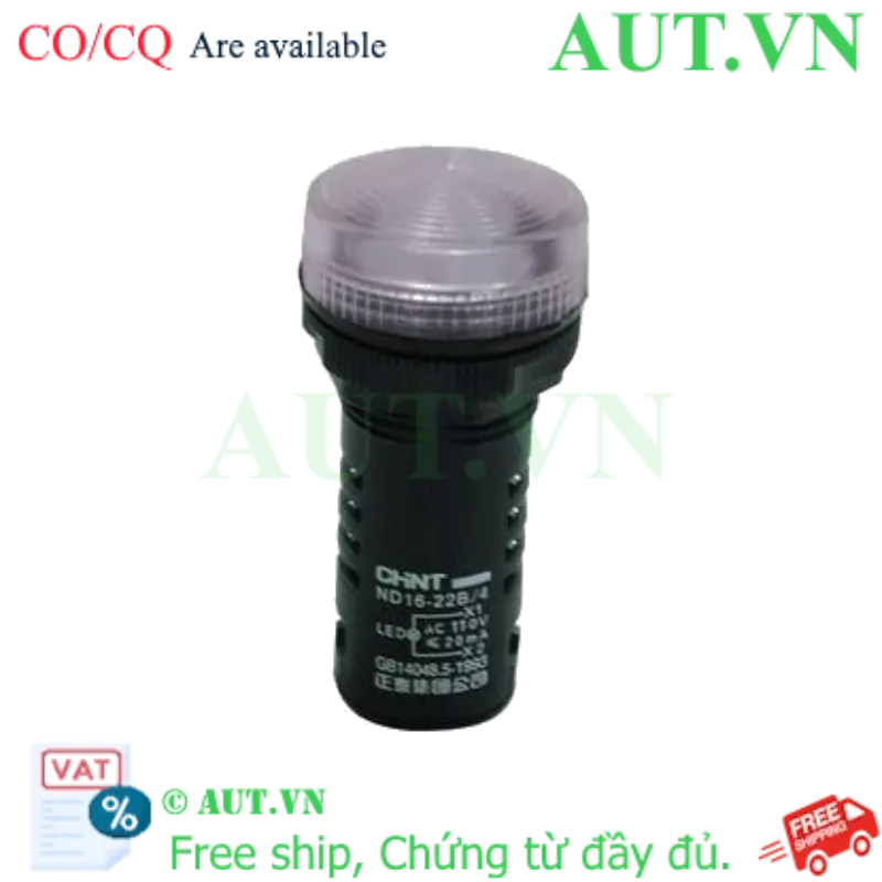 Ảnh của Đèn báo CHINT ND16-22B/4 110V WHT phi 22