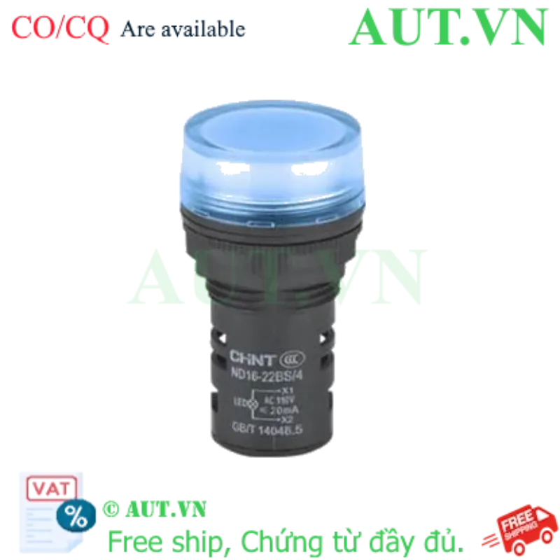 Ảnh của Đèn báo CHINT ND16-22BS/4 110V BLU phi 22