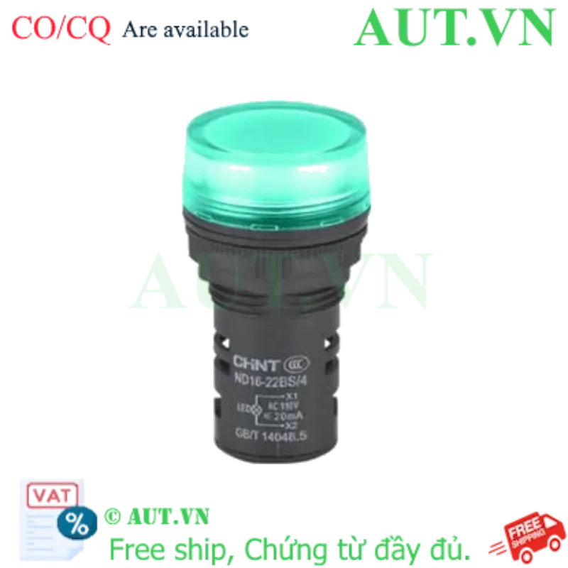 Ảnh của Đèn báo CHINT ND16-22BS/4 110V GRN phi 22