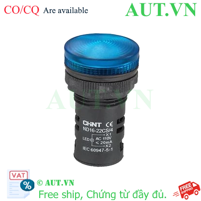 Ảnh của Đèn báo CHINT ND16-22CS/4 110V BLU phi 22