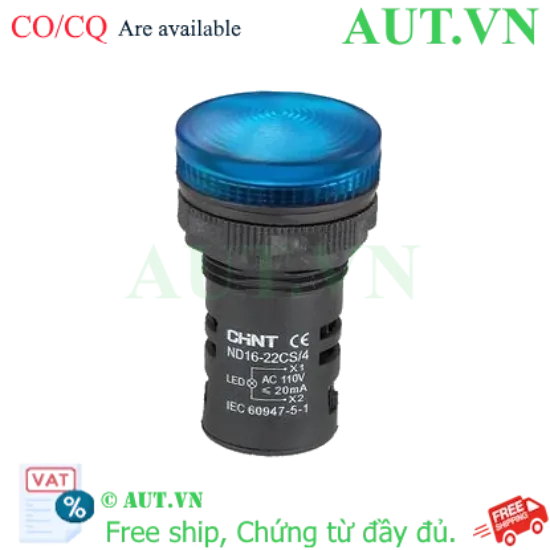 Ảnh của Đèn báo CHINT ND16-22CS/4 110V BLU phi 22