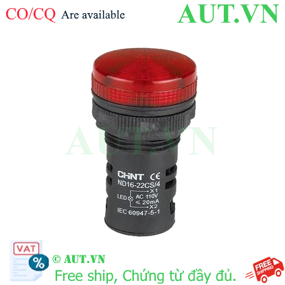 Ảnh của Đèn báo CHINT ND16-22CS/4 110V RED phi 22