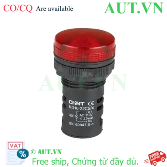 Ảnh của Đèn báo CHINT ND16-22CS/4 110V RED phi 22