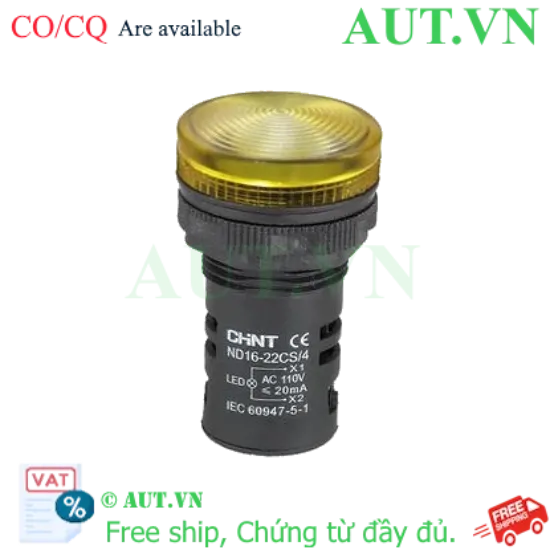 Ảnh của Đèn báo CHINT ND16-22CS/4 110V YEL phi 22