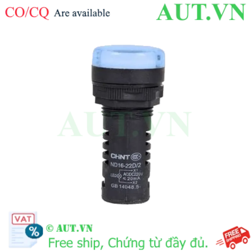 Ảnh của Đèn báo CHINT ND16-22D/2 220V BLU phi 22