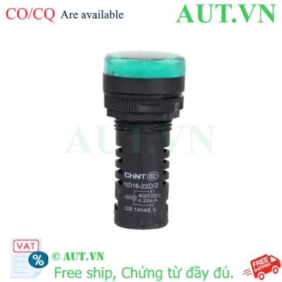 Ảnh của Đèn báo CHINT ND16-22D/2 220V GRN phi 22