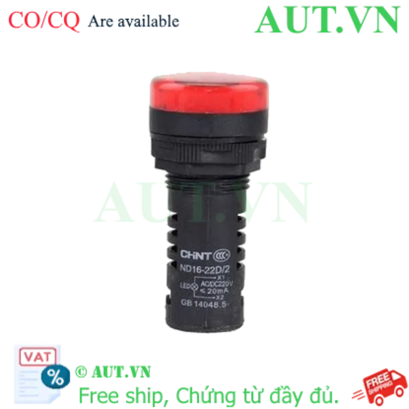 Ảnh của Đèn báo CHINT ND16-22D/2 220V RED phi 22