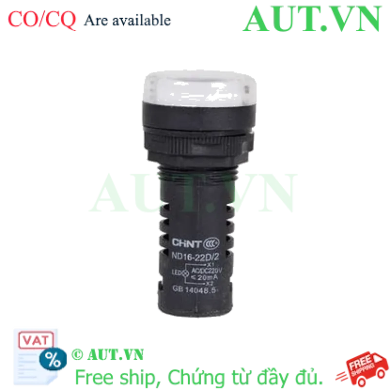 Ảnh của Đèn báo CHINT ND16-22D/2 220V WHT phi 22