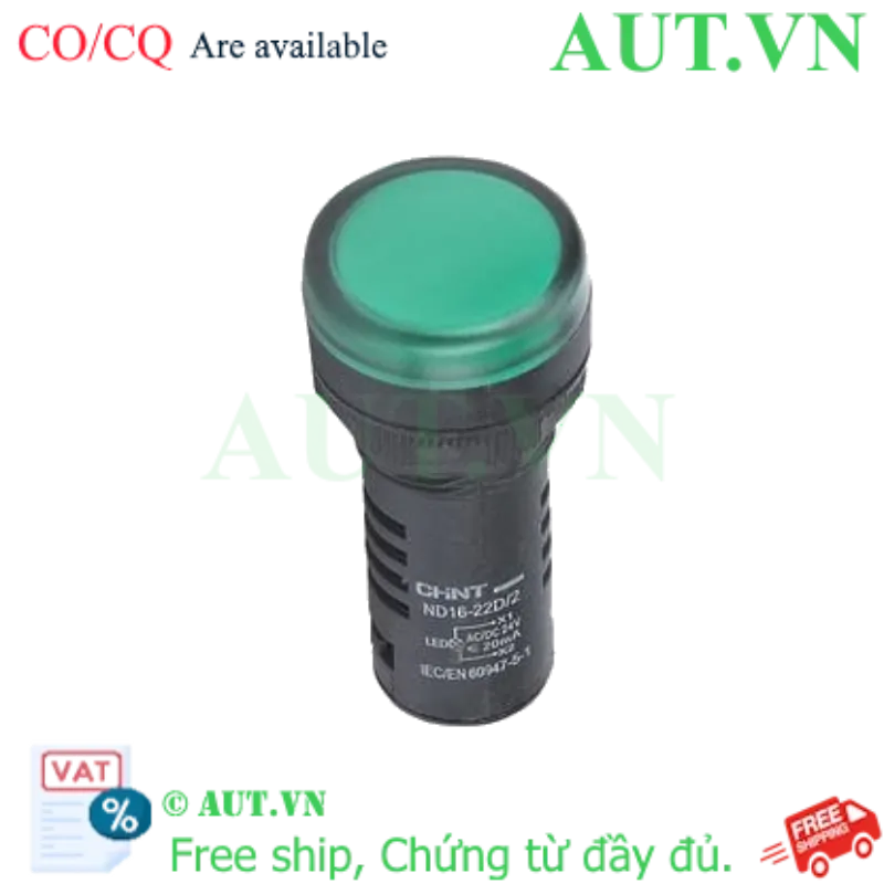 Ảnh của Đèn báo CHINT ND16-22D/2 24V GRN phi 22