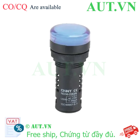Ảnh của Đèn báo CHINT ND16-22D/4 110V BLU phi 22