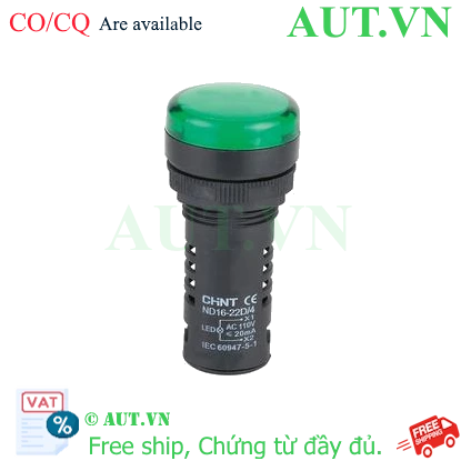 Ảnh của Đèn báo CHINT ND16-22D/4 110V GRN phi 22