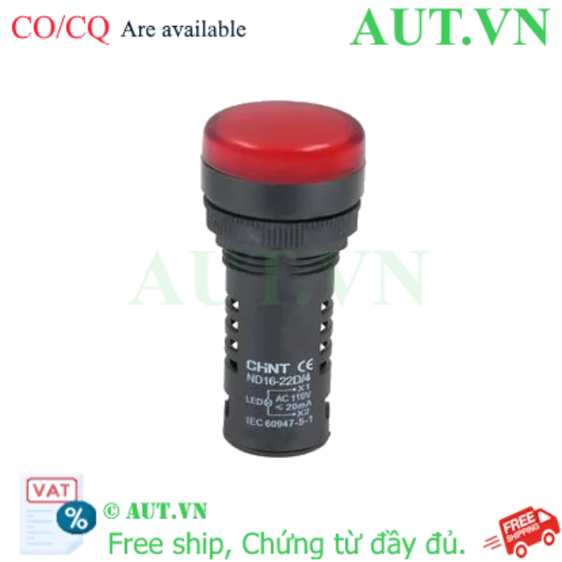 Ảnh của Đèn báo CHINT ND16-22D/4 110V RED phi 22