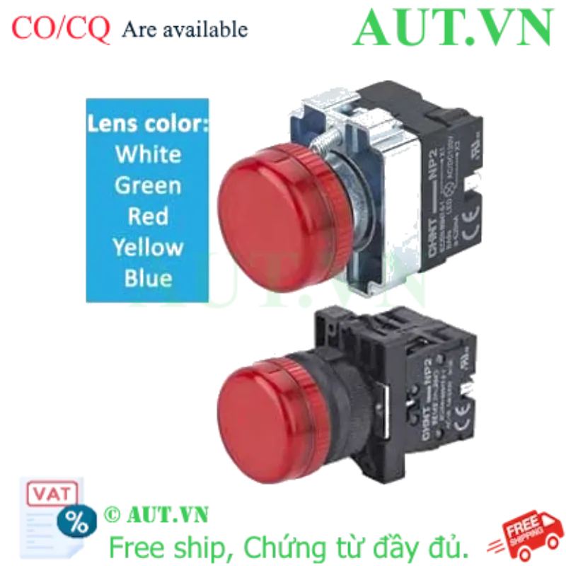 Ảnh của Đèn báo CHINT NP2-EV61 110VAC 110VAC D22 (Trắng)