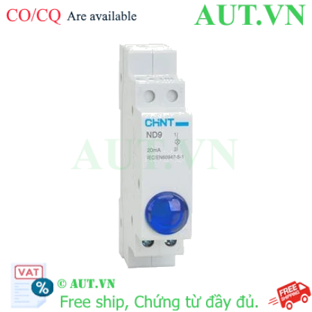 Ảnh của Đèn Báo Gắn Thanh Ray CHINT ND9-1/B 110V (Màu Xanh Da Trời) - Chính Hãng AUT VN