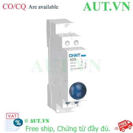 Ảnh của Đèn Báo LED Module CHINT ND9-1/B 24V (Màu Xanh) - Lắp Thanh Ray DIN