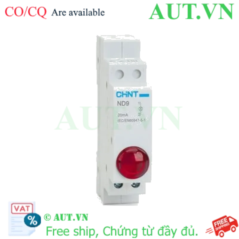 Ảnh của Đèn Báo Gắn Thanh Ray CHINT ND9-1/R 12V (LED Đỏ) - AUT.VN