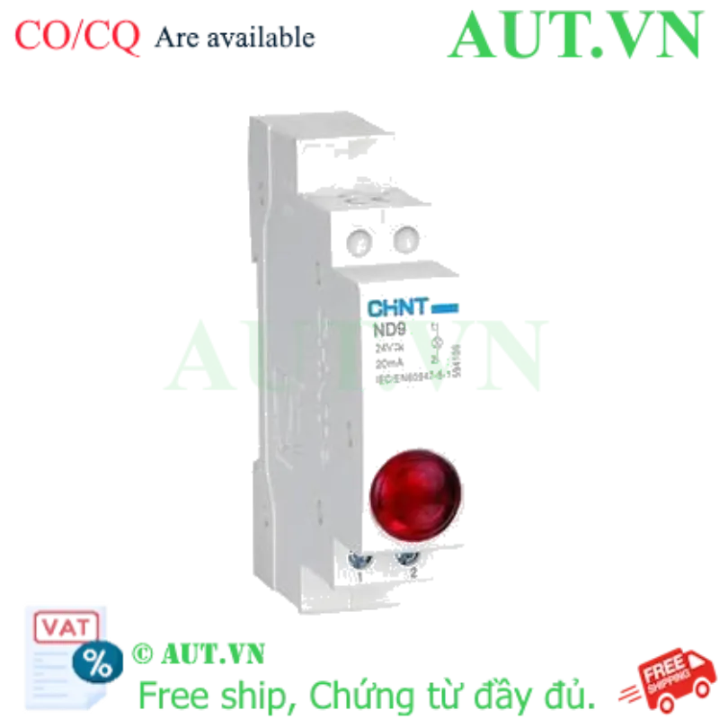 Ảnh của Đèn Báo CHINT ND9-1/R 24V (Đỏ, LED, Gắn Thanh Ray DIN) | AUT VN