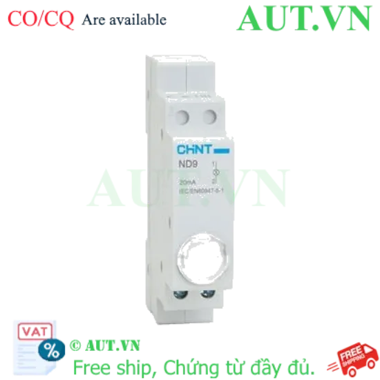Ảnh của Đèn Báo Gắn Thanh Ray CHINT ND9-1/W 110V (LED Trắng, Module DIN Rail)