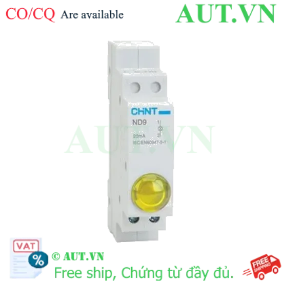 Ảnh của Đèn báo gắn thanh ray CHINT ND9-1/Y 110V - Đèn LED Module Vàng