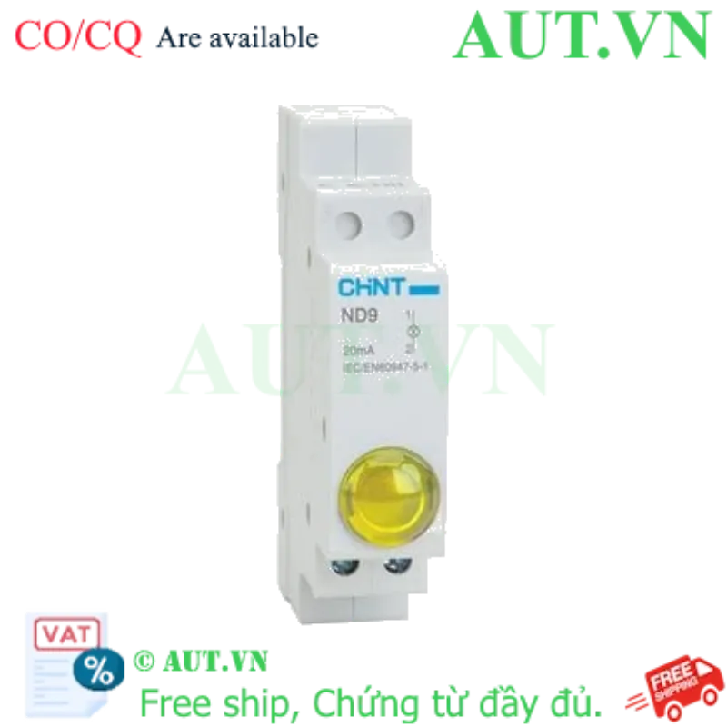 Ảnh của Đèn báo gắn thanh ray CHINT ND9-1/Y 110V - Đèn LED Module Vàng