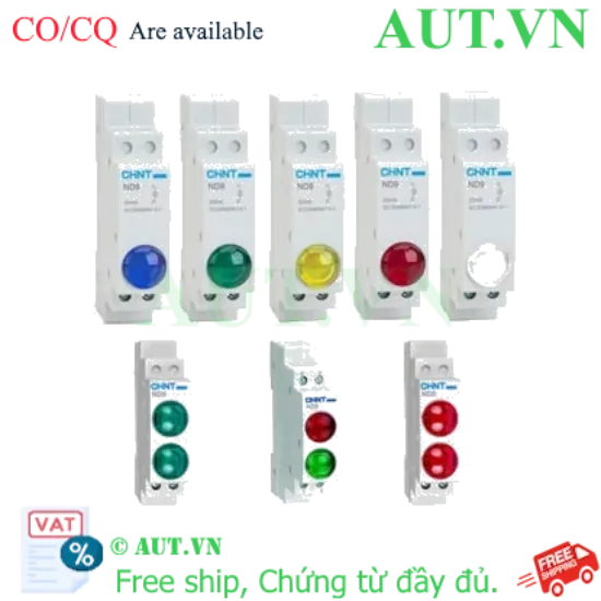 Ảnh của Đèn báo gắn thanh ray CHINT ND9-2/GY 6.3V (2 màu Xanh/Vàng)