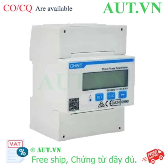 Ảnh của Đồng hồ đo công suất 3 pha CHINT DTSU666 3x230/400V 5(80)A 4P (no RS485) 