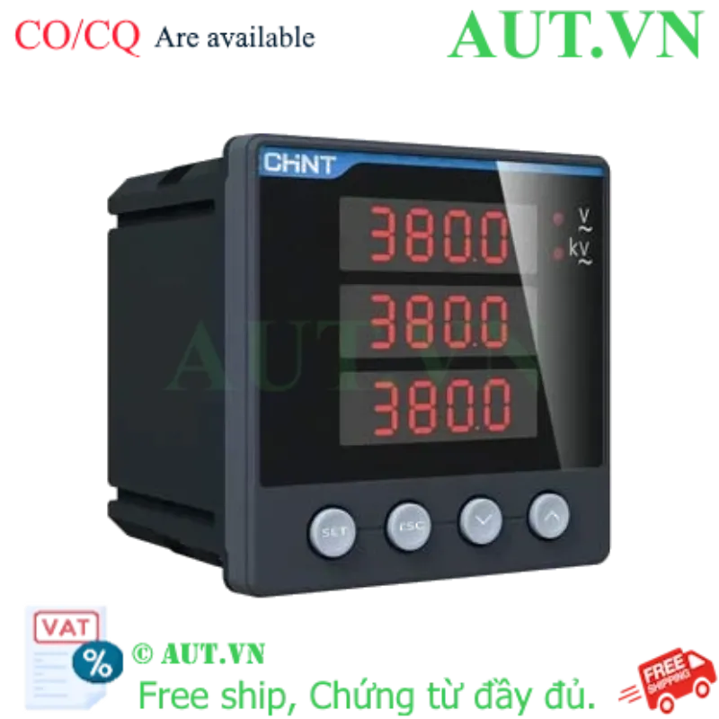 Ảnh của Đồng hồ đo điện áp 3 pha kỹ thuật số CHINT PZ666-3S 3×450V 