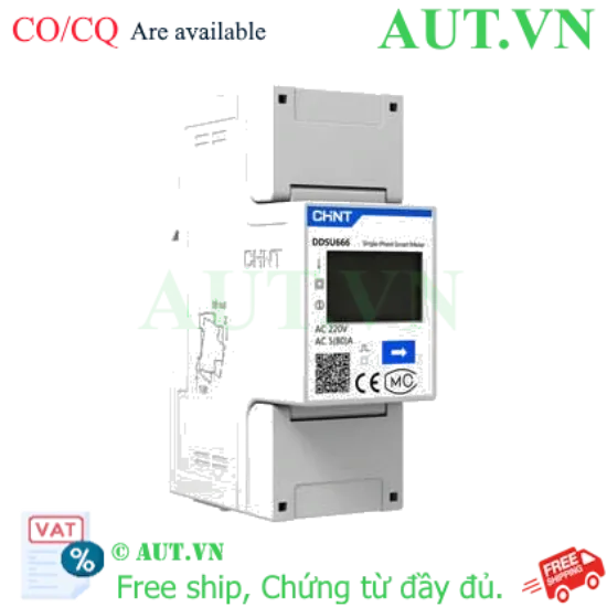 Ảnh của Đồng hồ đo điện thông minh một pha CHINT DDSU666 220/230V 5(80)A RS485 2P MID 