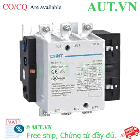 Ảnh của Khởi chint | NC2-115 380V 3 pha, sản phẩm mới 100%