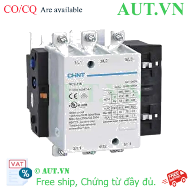 Ảnh của Khởi chint | NC2-115 380V 3 pha, sản phẩm mới 100%