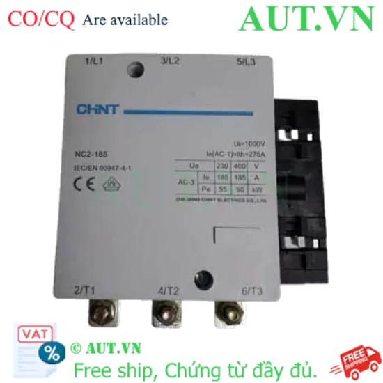 Ảnh của Khởi động từ 3 pha 220V NC2-185 220V Chint, mới 100%