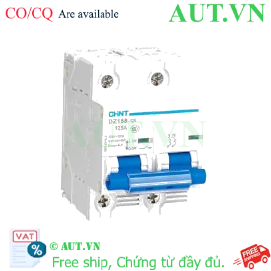 Ảnh của MCB 2 pha DZ158-125 2P 125A 6kA CHINT mới 100%, giá tốt