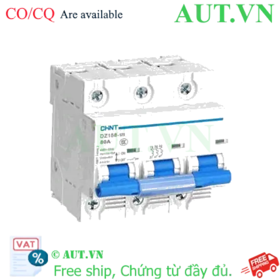 Ảnh của MCB 3 pha CHINT DZ158-125 3P 80A 6kA chính hãng, giá rẻ