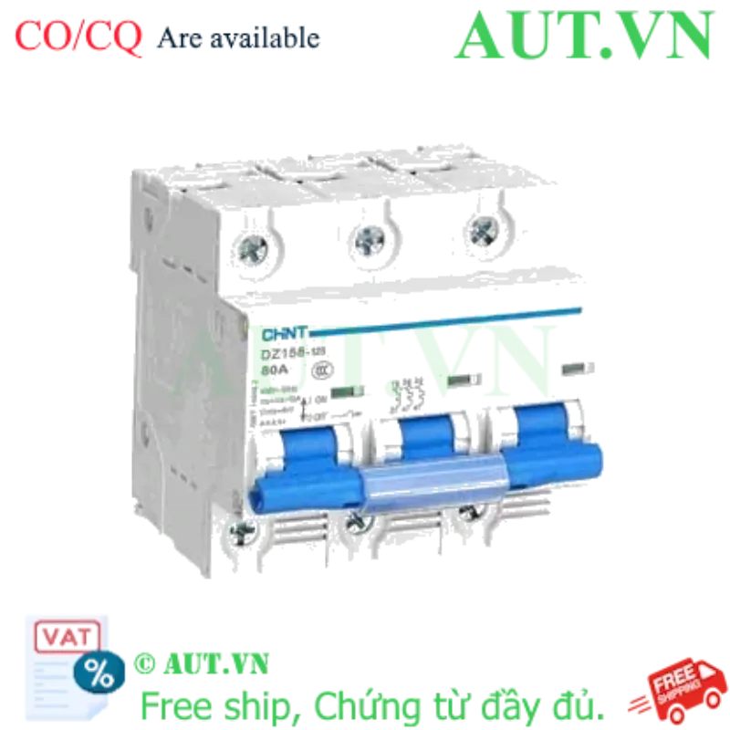 Ảnh của MCB 3 pha CHINT DZ158-125 3P 80A 6kA chính hãng, giá rẻ