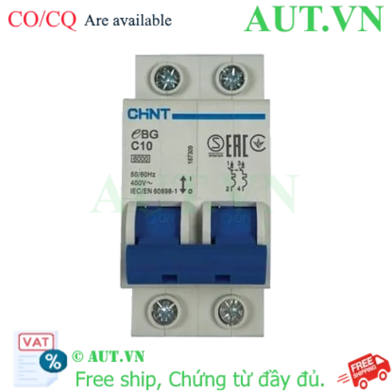 Ảnh của MCB CHINT eBG 2P C10 6kA 