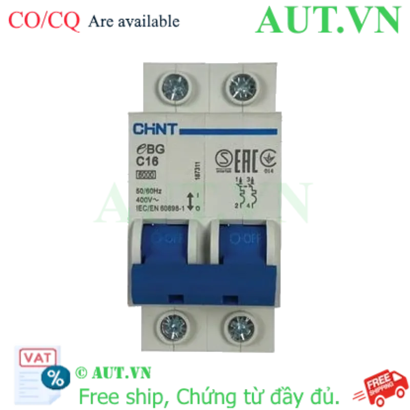 Ảnh của MCB CHINT eBG 2P C16 6kA 