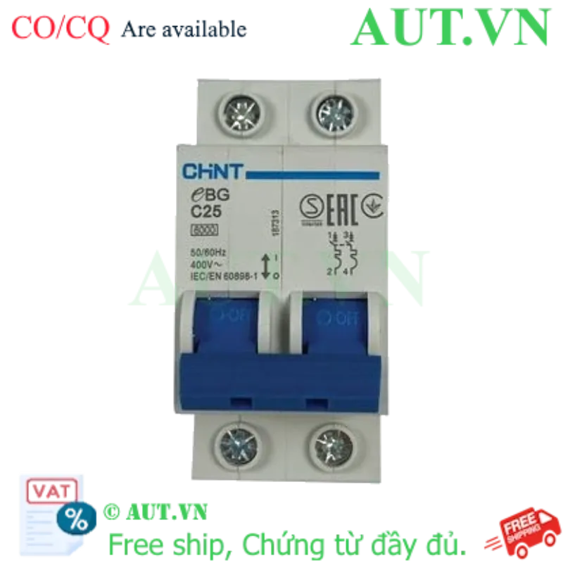 Ảnh của MCB CHINT eBG 2P C25 6kA 