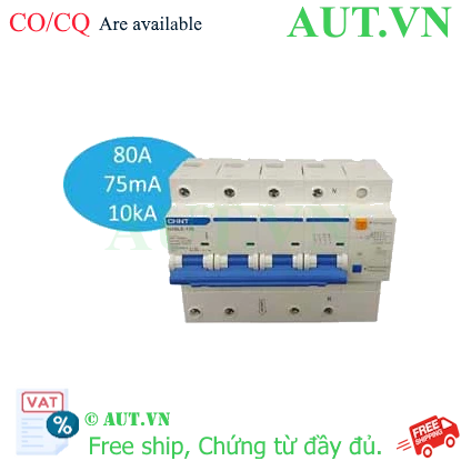 Ảnh của RCBO chống rò CHINT NXBLE-125 4P D80 75mA 