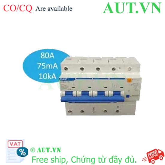 Ảnh của RCBO chống rò CHINT NXBLE-125 4P D80 75mA 