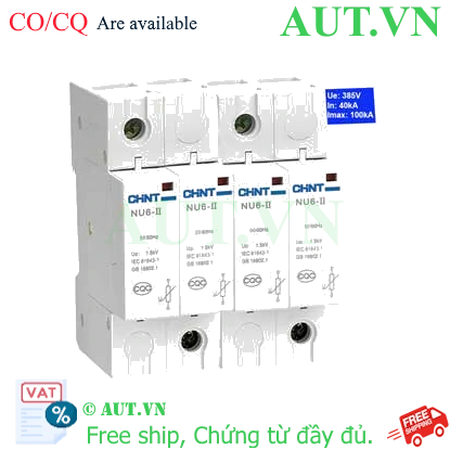 Ảnh của Thiết bị chống sét CHINT NU6-II 100kA/385V 2P 